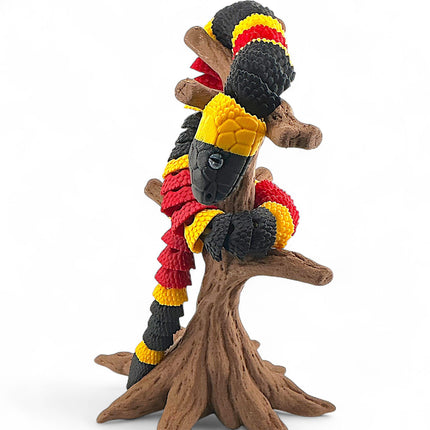3D Printed Coral Snake with Tree stand