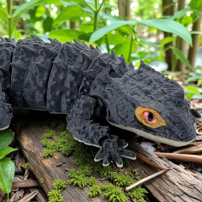 Red-Eyed Crocodile Skink Replica | Articulated Lizard Model for Collectors & Display | 3D Printed Flexy
