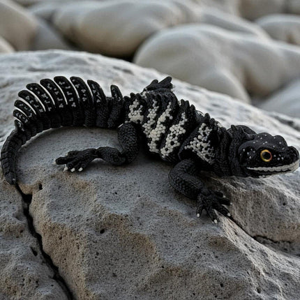 3D Printed Black Sailfin Lizard – Available in Two Sizes