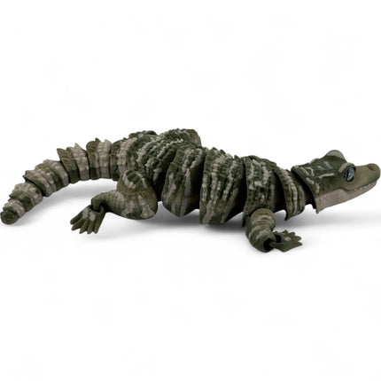 3D Printed Baby Alligator with Realistic Glass Eyes – 9 Inches Long