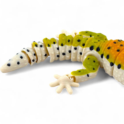 3D Printed Leopard Gecko: Glass Eyes, Reinforced Joints, USA Made