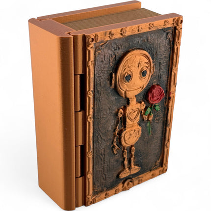 Steampunk Book Box: 3D Printed Robot Decor with Magnetic Closure