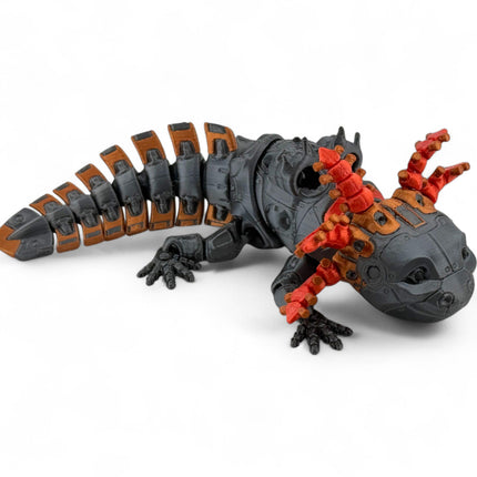 3D Printed Axolotyl- RobotoLotyl Steampunk , Mechanical Steampunk Animal Figurine, Whimsical Gears and Metallic Accents
