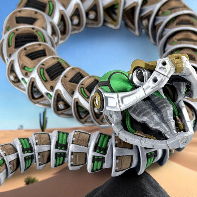 3D Printed Rattlesnake RoboRattler | Mechanical Snake Model for Collection, Display, or Conversation Piece