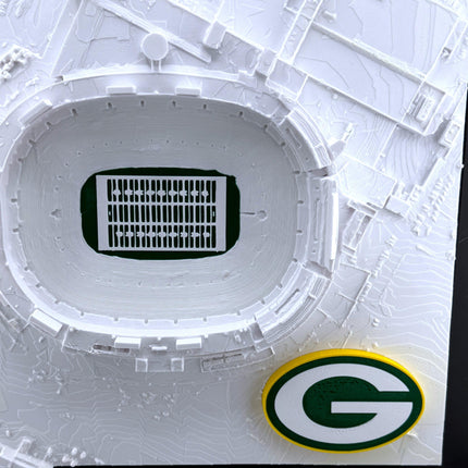 Green Bay Packers Topographic Map Art - Lambeau Field Wall Decor