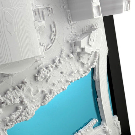 Tampa Bay Lightning Benchmark International Arena Topographical Map Art Framed Wall Decor with Logo