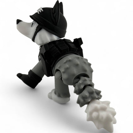 3D Printed Police Dog Figurine, Detachable Pistols, Realistic Design, Durable USA-Made Display Piece