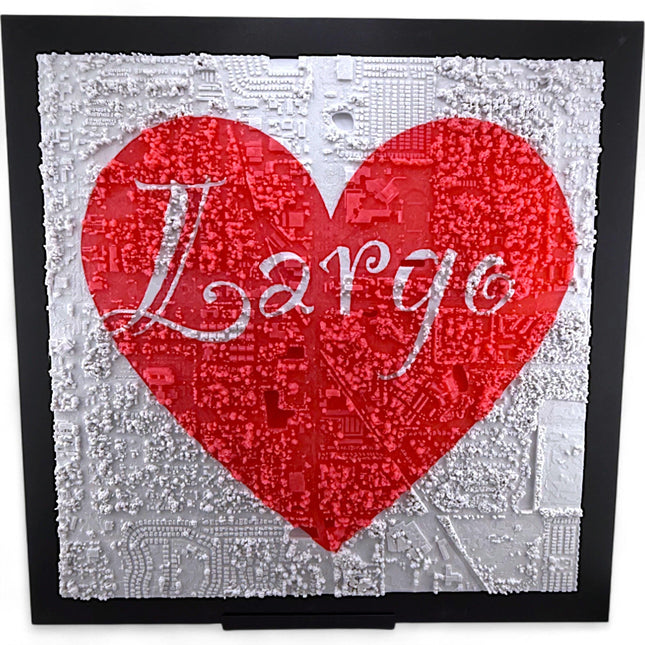 Largo, Florida - Love Heart - Map Art Framed Wall Decor Topographical Map