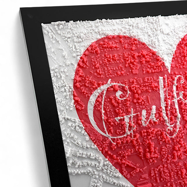 Gulfport, Florida - Love Heart - Map Art Framed Wall Decor Topographical Map (Copy)