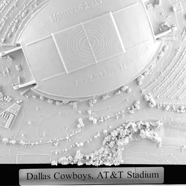 Dallas Cowboys, AT&T Stadium Map Art Framed Wall Decor Topographical Map