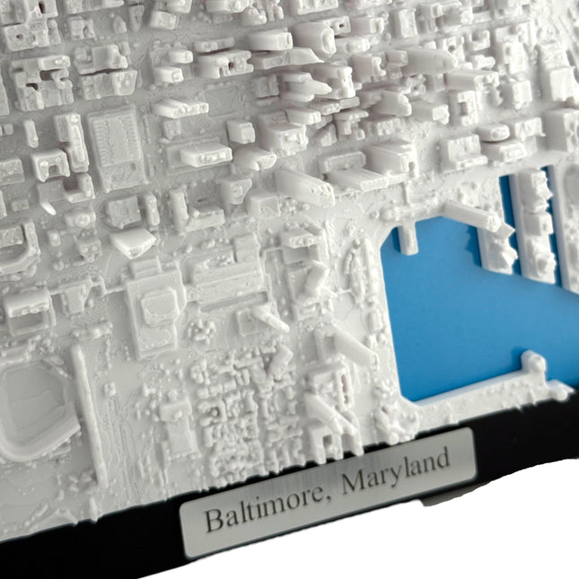 Baltimore, MD Map Art Framed Wall Decor Topographical Map