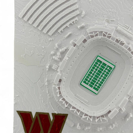 Washington Commanders 3D Printed Topographic Map Art with logo