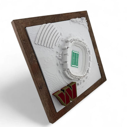 Washington Commanders 3D Topographic Map Wall Art with Raised Logo - NFL Fan Gift, Northwest Stadium Sports Decor, Unique Tea