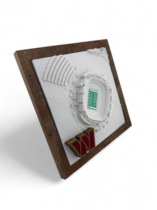 Washington Commanders 3D Topographic Map Wall Art with Raised Logo - NFL Fan Gift, Northwest Stadium Sports Decor, Unique Tea