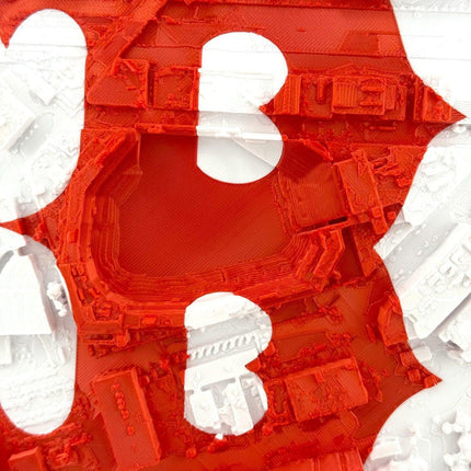 Boston Red Sox 3D Topographical Map Art with logo