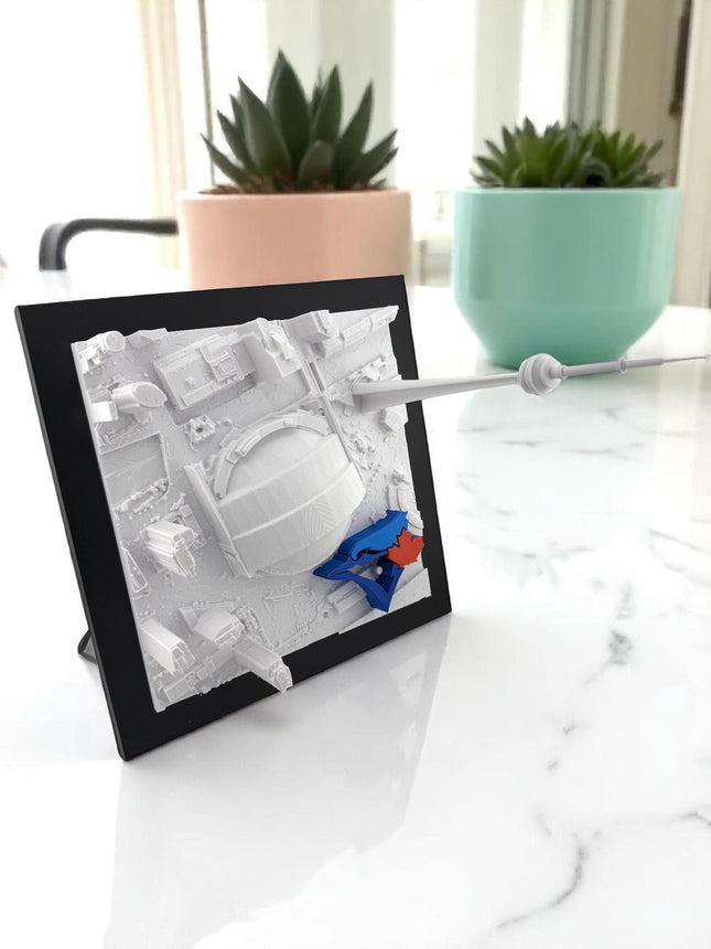 Toronto Blue Jays - Rogers Centre 3D Topographical Map Art with raised logo