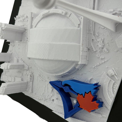 Toronto Blue Jays - Rogers Centre 3D Topographical Map Art with raised logo