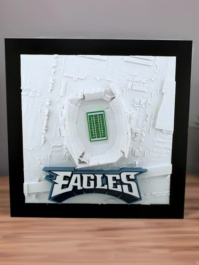 Philadelphia Eagles Stadium 3D Logo Framed Decor map wall art