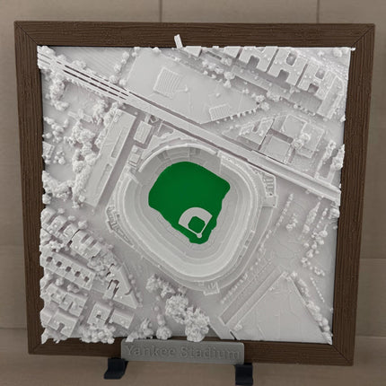 Yankees Wall Decor Stadium Topographical Map Art - Framed New York Yankees Wall Decor, MLB Fan Gift, Sports Stadium Map Print