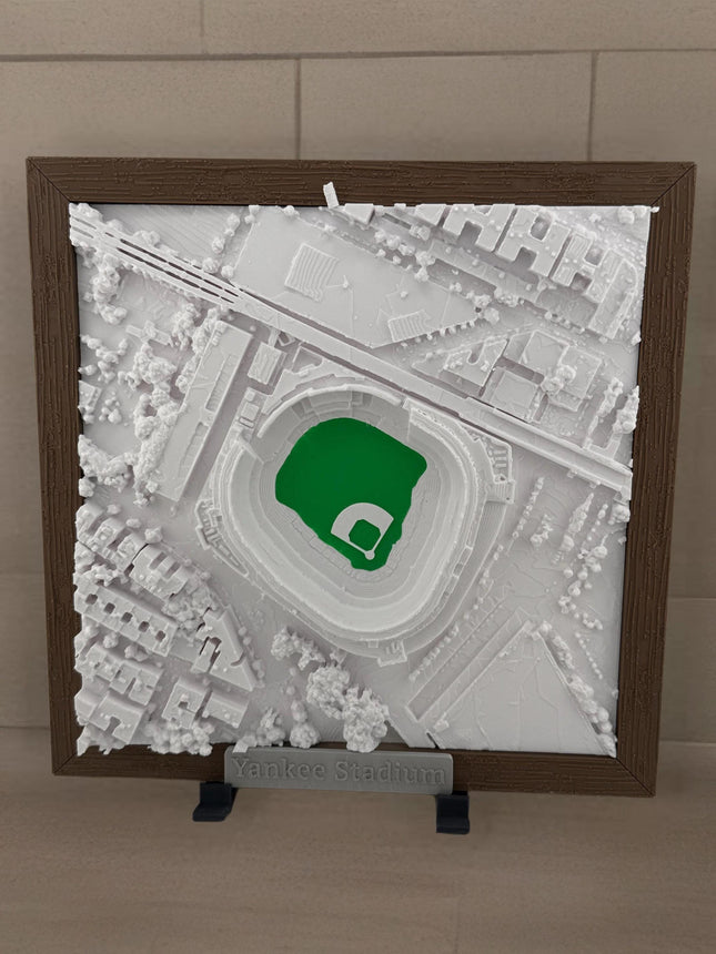 Yankees Wall Decor Stadium Topographical Map Art - Framed New York Yankees Wall Decor, MLB Fan Gift, Sports Stadium Map Print