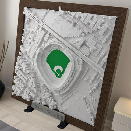 Yankees Wall Decor Stadium Topographical Map Art - Framed New York Yankees Wall Decor, MLB Fan Gift, Sports Stadium Map Print