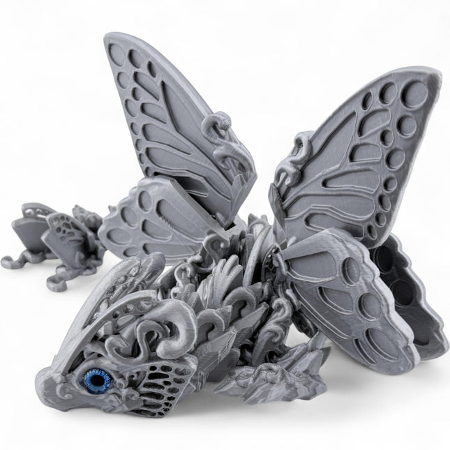 3D Printed Baby Butterfly Dragon – Fully Customizable Fantasy Model with Realistic Glass Eyes