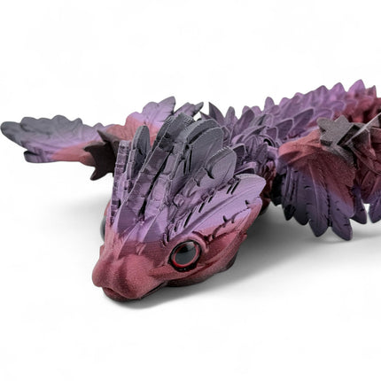 3D Printed Baby Flying Serpent – Fully Customizable Fantasy Model with Realistic Glass Eyes