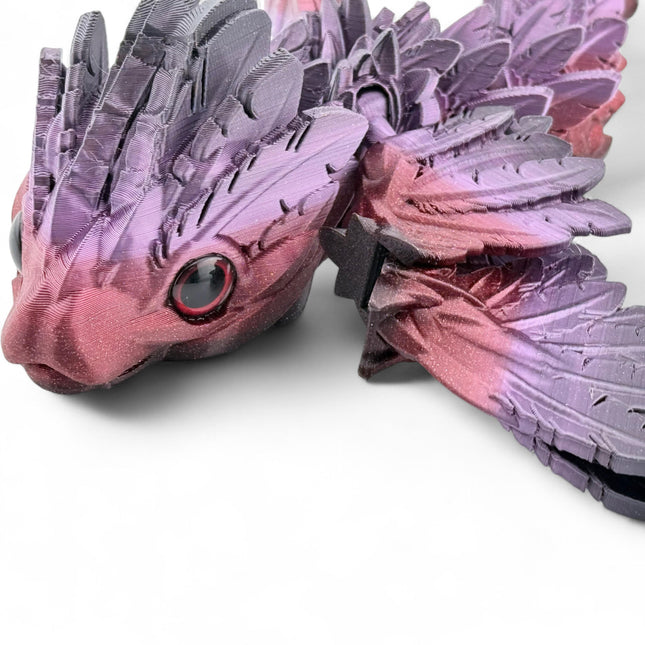 3D Printed Baby Flying Serpent – Fully Customizable Fantasy Model with Realistic Glass Eyes