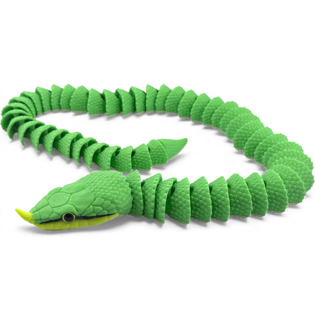 3D Printed Articulated Rhinoceros Ratsnake with Realistic Glass Eyes – 27 Inches Long