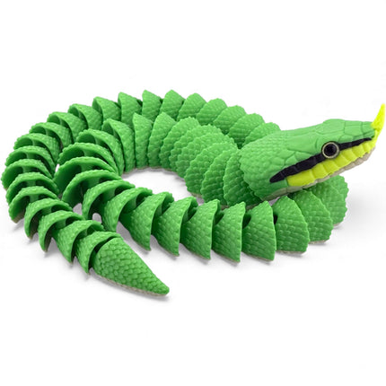 3D Printed Articulated Rhinoceros Ratsnake with Realistic Glass Eyes – 27 Inches Long