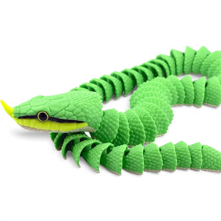 3D Printed Articulated Rhinoceros Ratsnake with Realistic Glass Eyes – 27 Inches Long