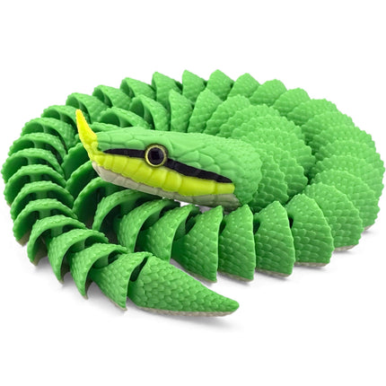 3D Printed Articulated Rhinoceros Ratsnake with Realistic Glass Eyes – 27 Inches Long