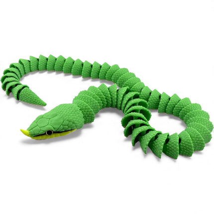 3D Printed Articulated Rhinoceros Ratsnake with Realistic Glass Eyes – 27 Inches Long