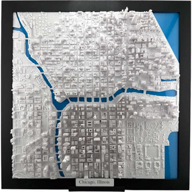 City of Chicago – 3D Topographical Map Wall Art