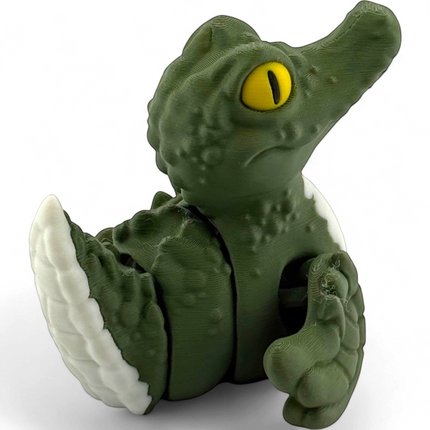 3D Printed Quackadile Figurine: Quirky Crocodile Duck Desk Decor