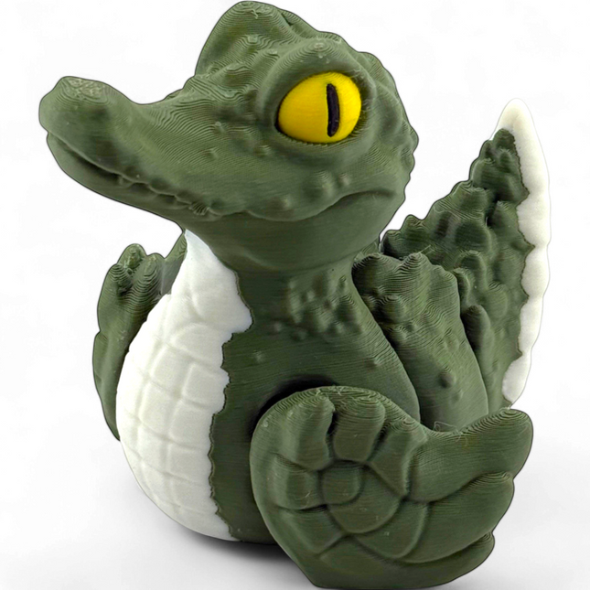 3D Printed Quackadile Figurine: Quirky Crocodile Duck Desk Decor