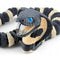 King Cobra with Fangs | Realistic Reptile Display Model in Black and Beige