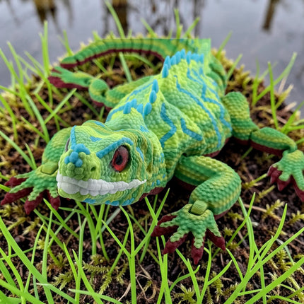 3D Printed Green Sailfin Lizard – Available in Two Sizes