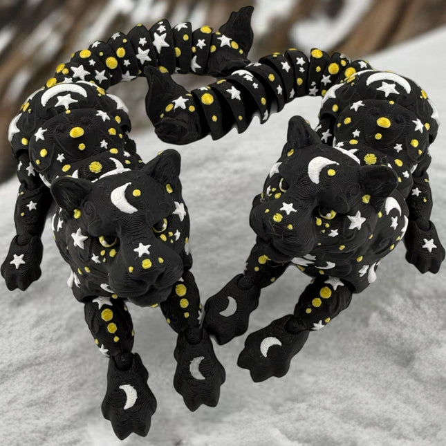 3D Printed Lunar Panther Figurine - Detailed Space Cat Sculpture, Sci-Fi Decor, Unique Gift for Collectors & Fans