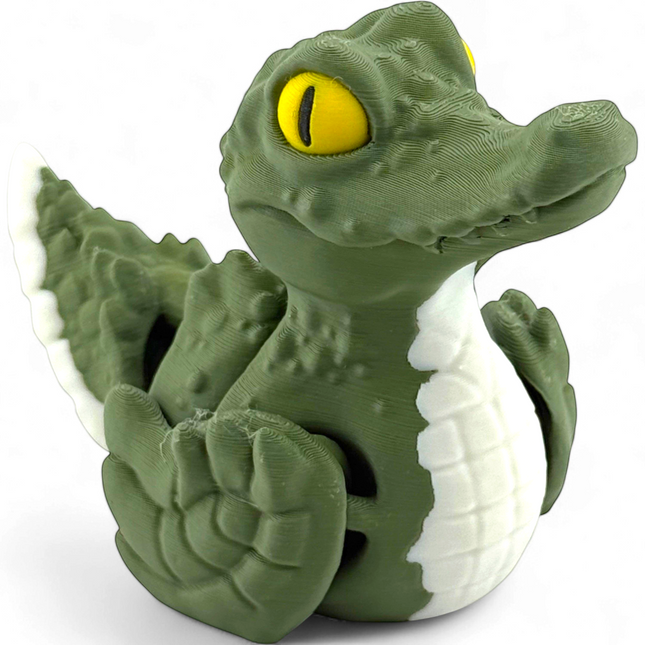 3D Printed Quackadile Figurine: Quirky Crocodile Duck Desk Decor