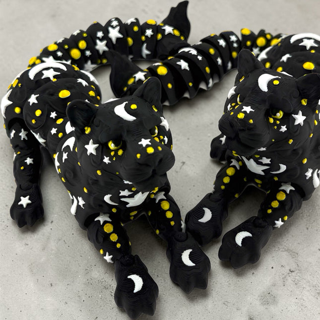 3D Printed Lunar Panther Figurine - Detailed Space Cat Sculpture, Sci-Fi Decor, Unique Gift for Collectors & Fans