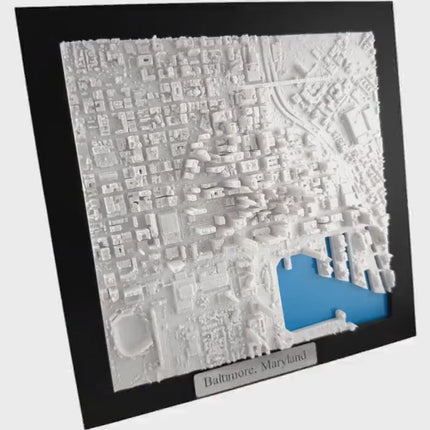 Baltimore MD Map Art Framed Wall Decor | Modern 3D Map Wall Art for Home or Office