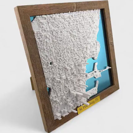 St. Petersburg Florida Map Art Framed Topographical Map, City Wall Art, Geographic Home Decor