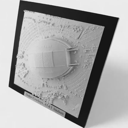 Dallas Cowboys AT&T Stadium Art Framed Topographical Map, Sports Room Wall Art, Football Fan Gift, Modern Map Wall Decor